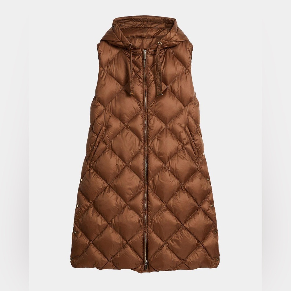 Max Mara “The Cube” Brown Quilted Vest, Size 2